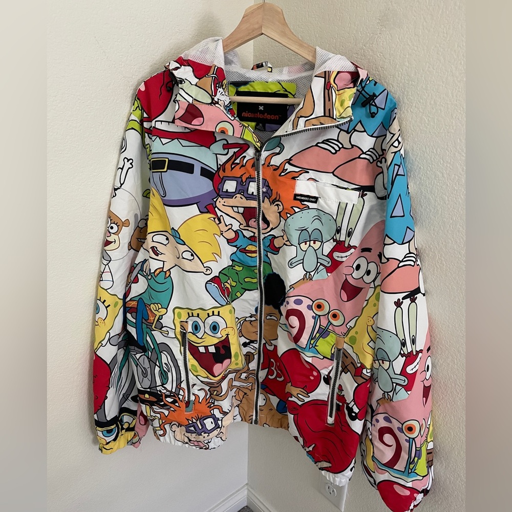 NWT Members Only X Nickelodeon jacket hood windbreaker size XL